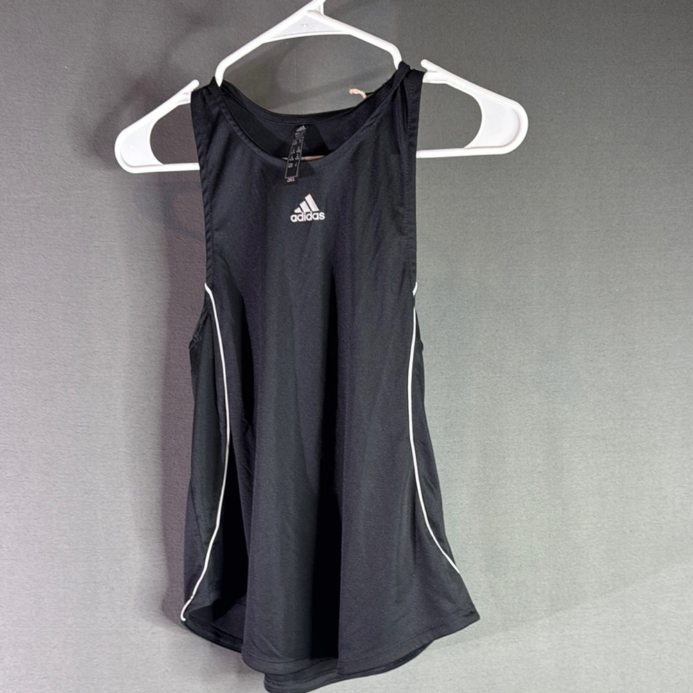 Adidas Black and White Athletic Tank XS‎